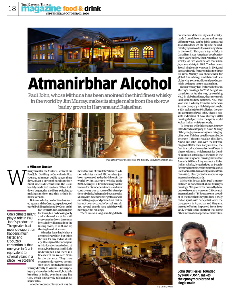 The Economic times - magazine Food & Drink