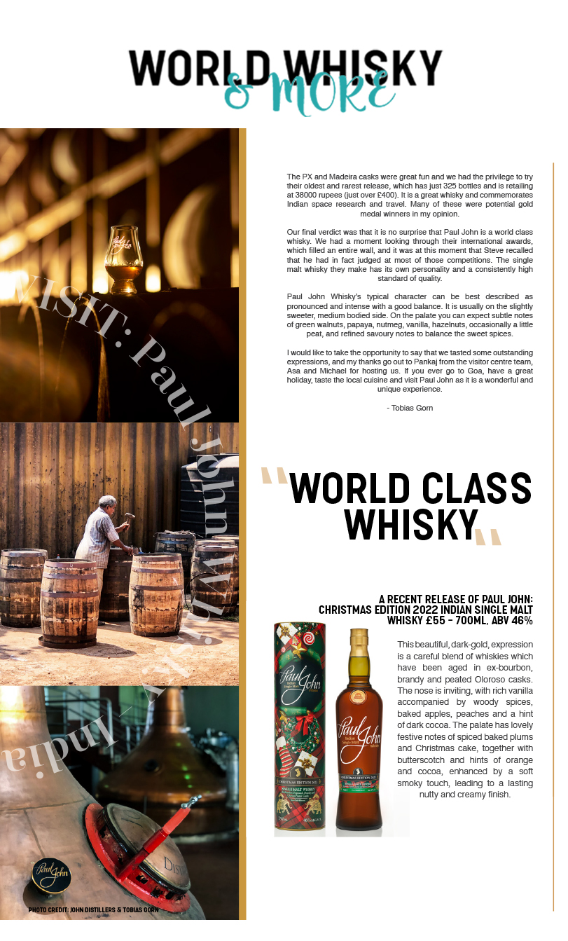 The Paul John distillery in Goa has been helping to put Indian single malt on the world whisky map with a string of award-winning products.