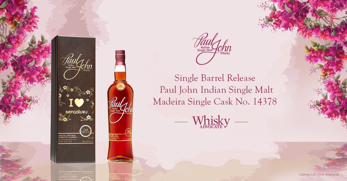 Single Barrel Release :  Paul John Indian Single Malt Madeira Single Cask No. 14378